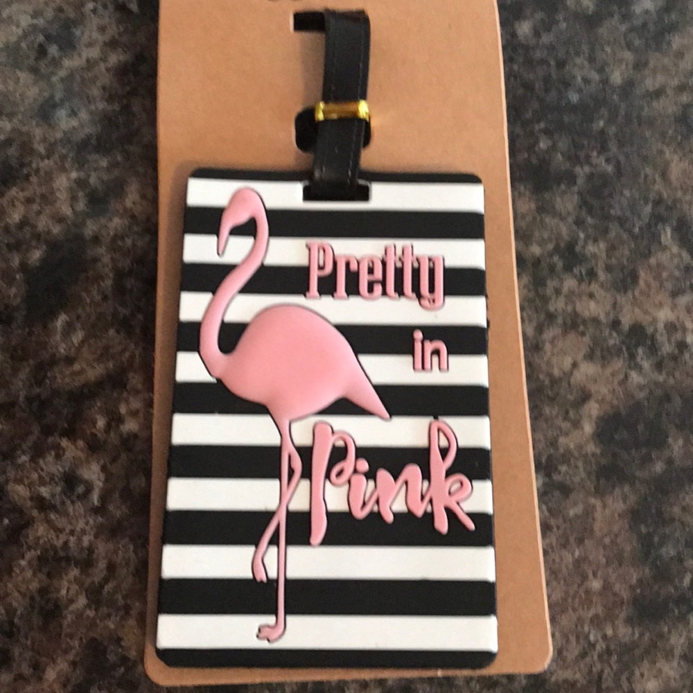 Flamingo luggage tag